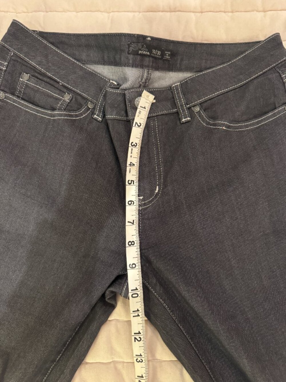 Prana Black Denim Straight Leg Pants Sz 10/30 - Picture 8 of 9